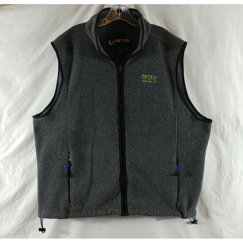 Eddie Bauer EBTEK Men's Gray Full Zipper Outdoor Fleece Vest Size XXL - Picture 2 of 8